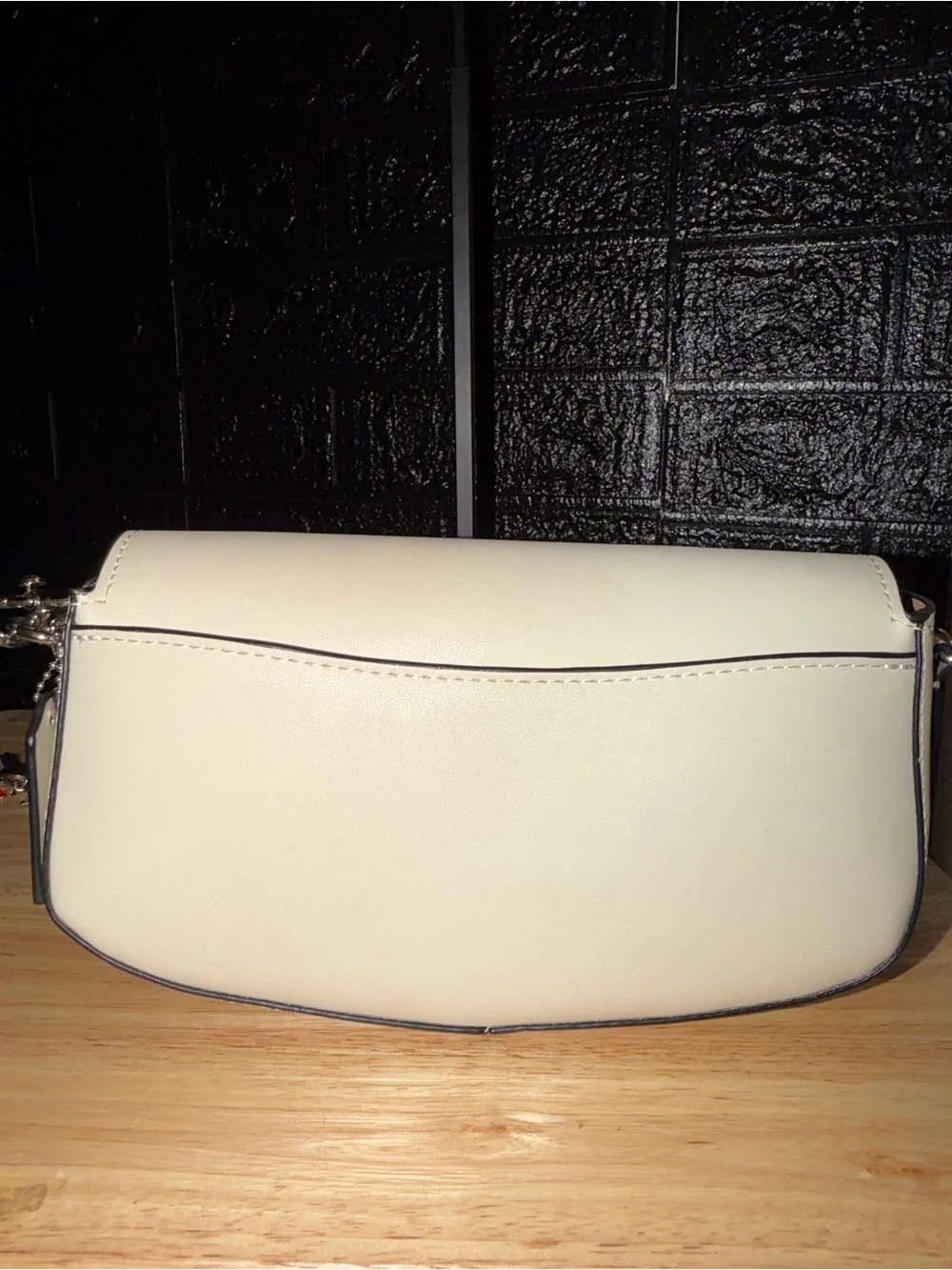 Coach Cream Leather Crossbody with Crystal Floral Strap
